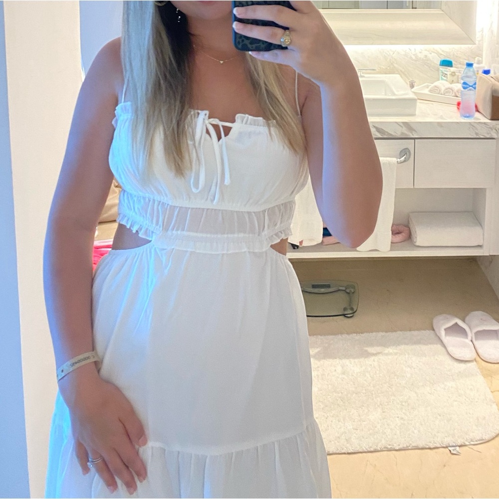 White Maxi Dress with Cutouts